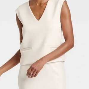 a new day Cream Sleeveless Top